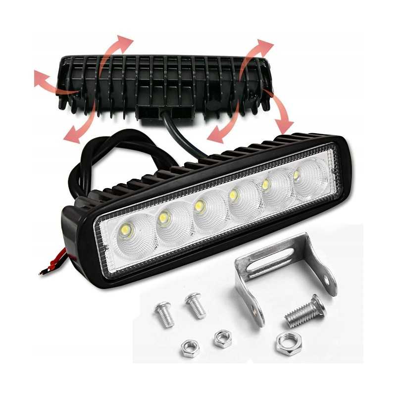 Darbinė lempa 18w panelė 6 led halogeninė 12v 24v