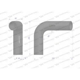 Radiatoriaus alkūninė žarna Warynski z 056 45mm 230
