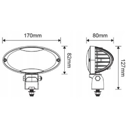 LED darbo lempa ovali 40w 3500lm 10 30v šviesa