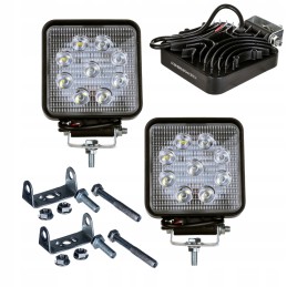 Halogeninės LED darbo lempos 27w 9x3w 12v 24v 2 vnt