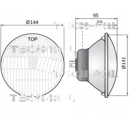 Optinis lempos elementas fi 144mm 12v r2 45 40w h4 1