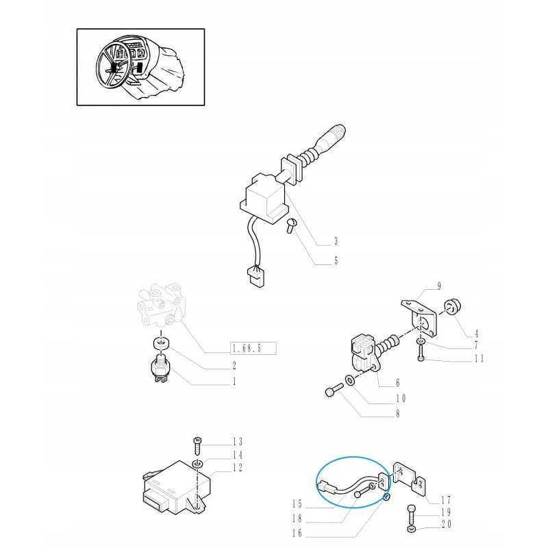 Rankinio stabdžio jungiklis new holland korpusas 87539616 cnh