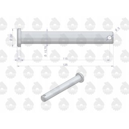 Rankenų kaištis, apatinis kablys, mf originalas