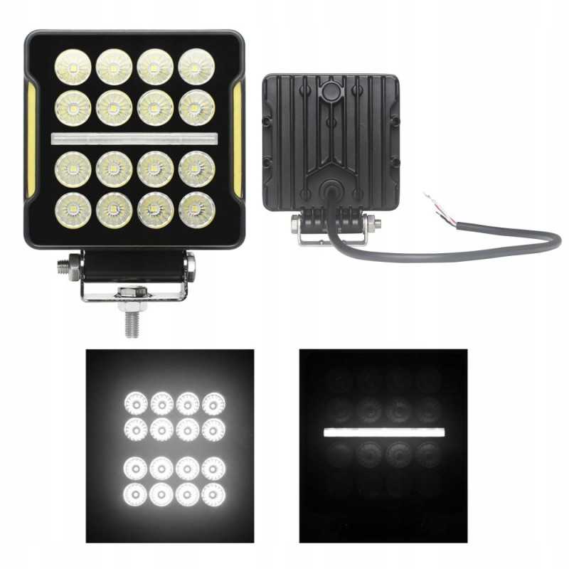 Darbo lempa 16 led 20w juostelė 9 led 12 24v