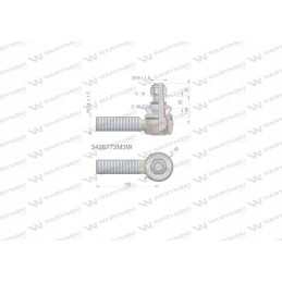 Vairo jungtis 106 mm m24x1 5 3426773 m3 3223