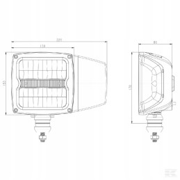 LED priekinis žibintas 38w stačiakampis 12 24v