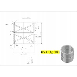 Grūdinto plieno rankovė 100x115x100 balta