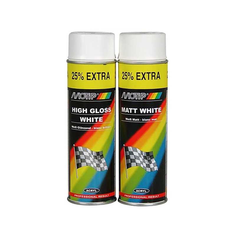 Rally baltas blizgus akrilinis lakas 500 ml