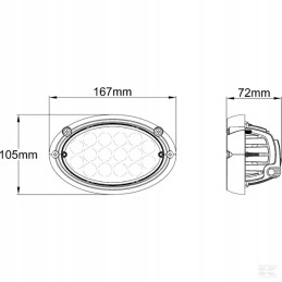 LED darbo lempa ovali 24w 3220lm 16 LED