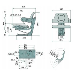Sėdynė c330 c360 zetor mf mtz t25 šakinio krautuvo sėdynė
