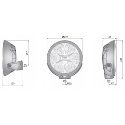 Baltas reflektorius 220x87 led 6xled šviesa 4 wesem