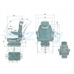 Mechaninė granito minkšta traktoriaus sėdynė