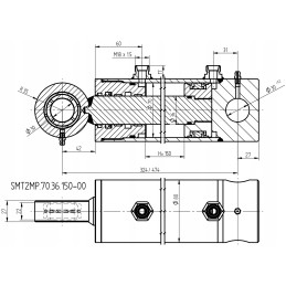Hidraulinis cilindras smt2mp 70x35x150 l 324mm