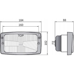 Stačiakampis halogeninis žibintas 12 24v h