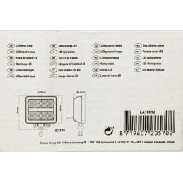 Kvadratinė LED darbo lempa 24w 2272 lm 9 36v swi