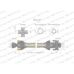 Kardaninis velenas 860 1250mm 210nm 1r Warynski