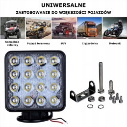 Halogeninė LED darbo lempa 48w 12v 24v aliuminis