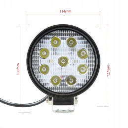 LED darbinė halogeninė lempa 27w, apvali, 30 laipsnių