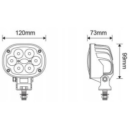 Ovali LED darbo lempa 30w 3000lm su deut kištuku