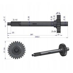 Sankabos velenas 1 pakopos storio freza mf4 4514 orig