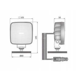 LED darbo lempa 1600 lm, 8 m laidas, montuojamas ant