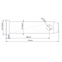 Apatinis prikabinimo kablio atraminis kaištis mf morga