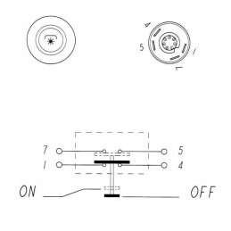 Apvalus raudonas kardaninio veleno mygtuko jungiklis