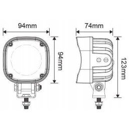 Kvadratinė LED darbinė lempa 25w 3000lm ro šviesa