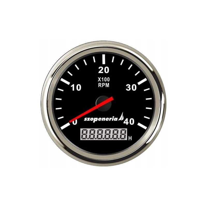 Tachometras su valandų skaitikliu 0 4000 juodas