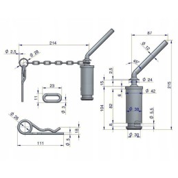 Viršutinis prikabinimo kablio kaištis c 360 org 46551070u