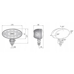 Wesem LED darbo lempa 5500 lm, 60 plataus spindulio