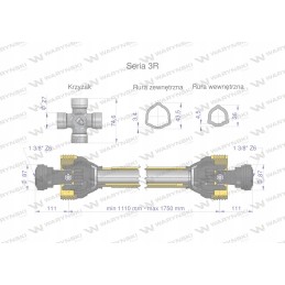Kardaninis velenas 1110 1750 460nm 2020 warynski
