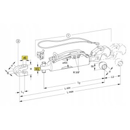 Viršutinė trauklė, hidraulinis kablys su rutuliu, 2 kat., oe 63