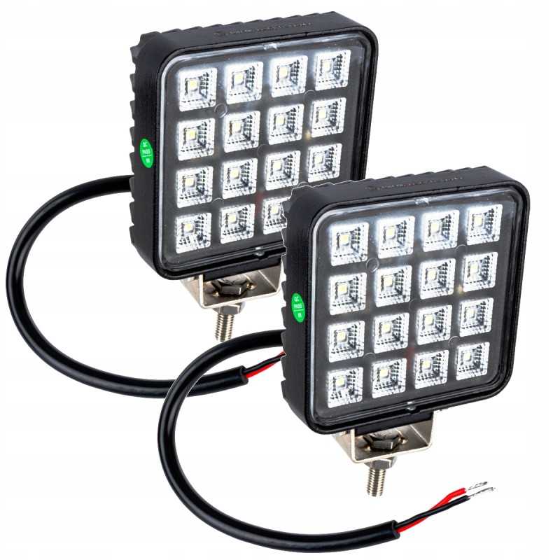 Darbinė lempa 16 LED halogeninė 16w 12v 24v 2vnt