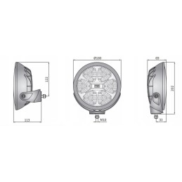 Kelio priekinis žibintas oe180x69 6xled, fokusuotas žibintas