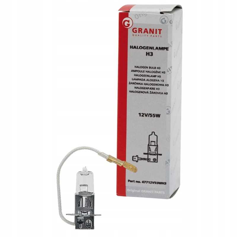 Halogeninė lemputė h3 47712v55wh3 granitinė
