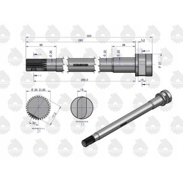 Dešinysis stabdžių velenas c 330 originalus ursus 50019120u