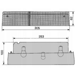 Kairysis galinio žibinto korpusas Fiat Massey Ferguson