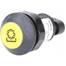Kardaninio veleno mygtuko jungiklis, apvalus, geltonas