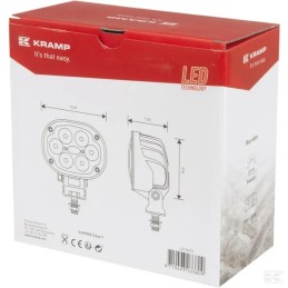 Ovali LED darbinė lempa 30w 3000lm su kištuku