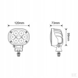 Ovali LED darbinė lempa 30w 3000lm su kištuku
