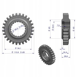 Mf3 mf4 pavarų dėžės trečios pavaros ratas, originalus ursus