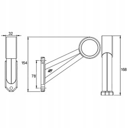LED markerinė lempa 12v 24v dešinė balta raudona