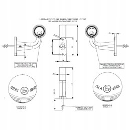 LED markerinė lempa 12v 24v dešinė balta raudona