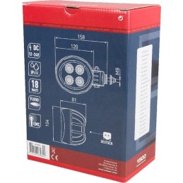 Apvali LED darbo lempa 18w 1500 lm 10 30v pasaulis