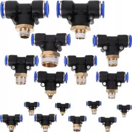 16 vnt oro žarnų jungiamųjų detalių, užspaudžiamų jungiamųjų detalių