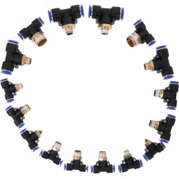 16 vnt oro žarnų jungiamųjų detalių, užspaudžiamų jungiamųjų detalių