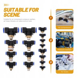 16 vnt oro žarnų jungiamųjų detalių, užspaudžiamų jungiamųjų detalių