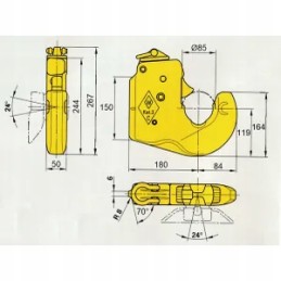 1208557 apatinės trauklės sukabinimo kablys, 4 kategorija