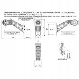 Dešinysis galinis gabaritinis žibintas 4 LED 12v 24v horpol